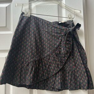 Sezane Black Wrap Skirt
